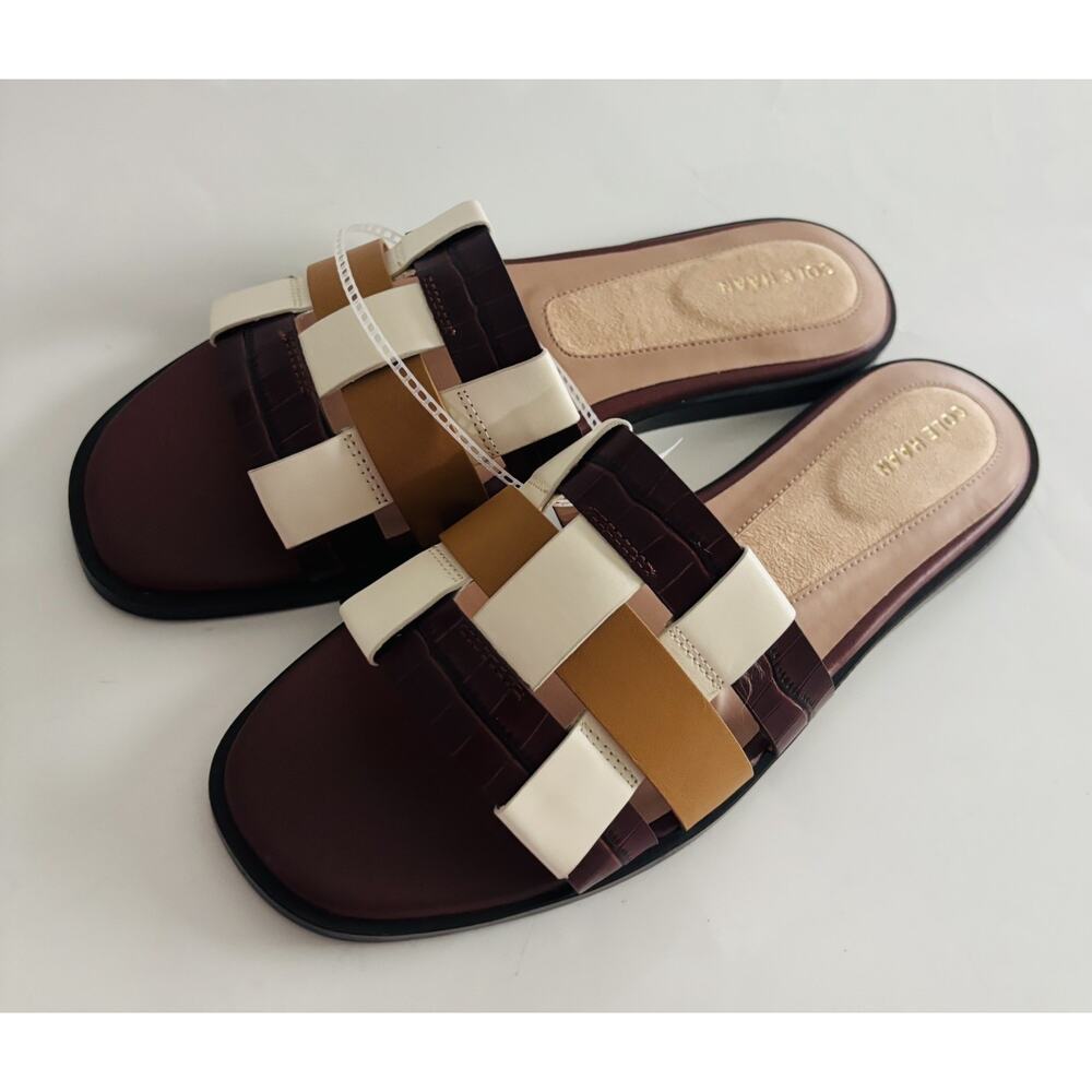 Cole Haan Go-To Ensley Leather Slide Sandal Women's Colorblock Size 9 B - Picture 2 of 5